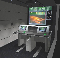  ROV Control Console with data projection